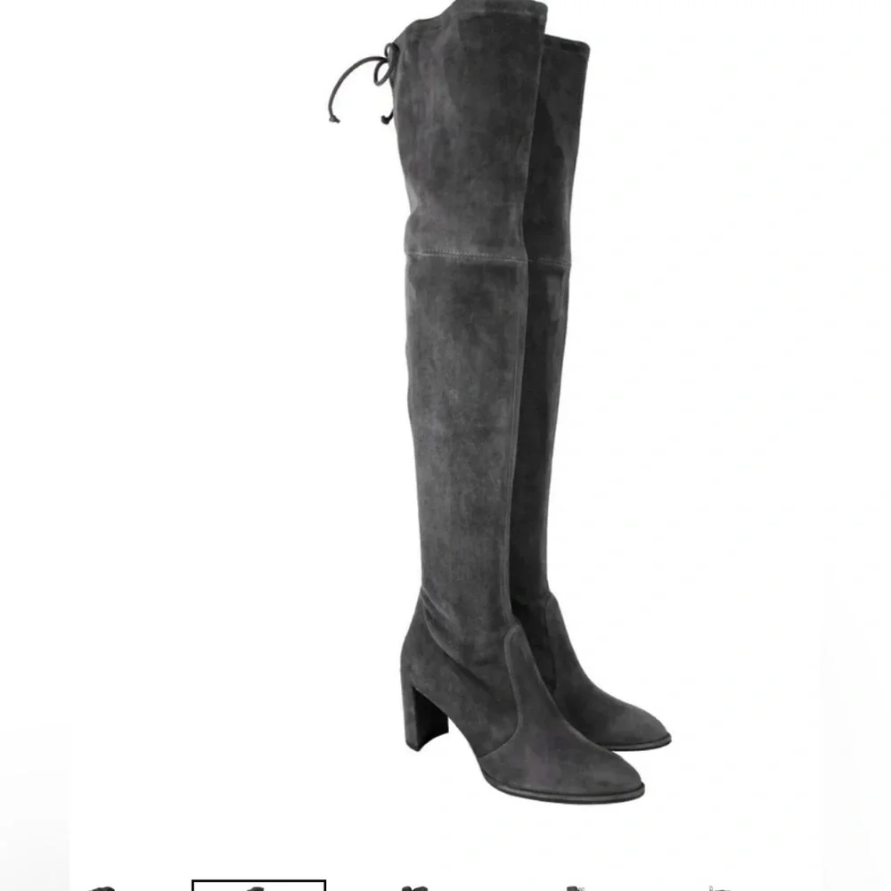 Stuart Weitzman Women's Landmark Slate Suede Over-The-Knee size 9